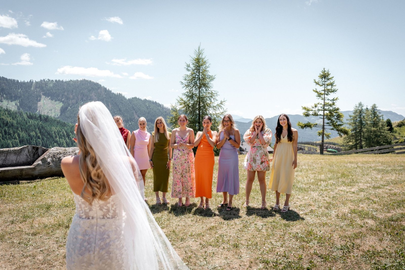 first look bridesmaids